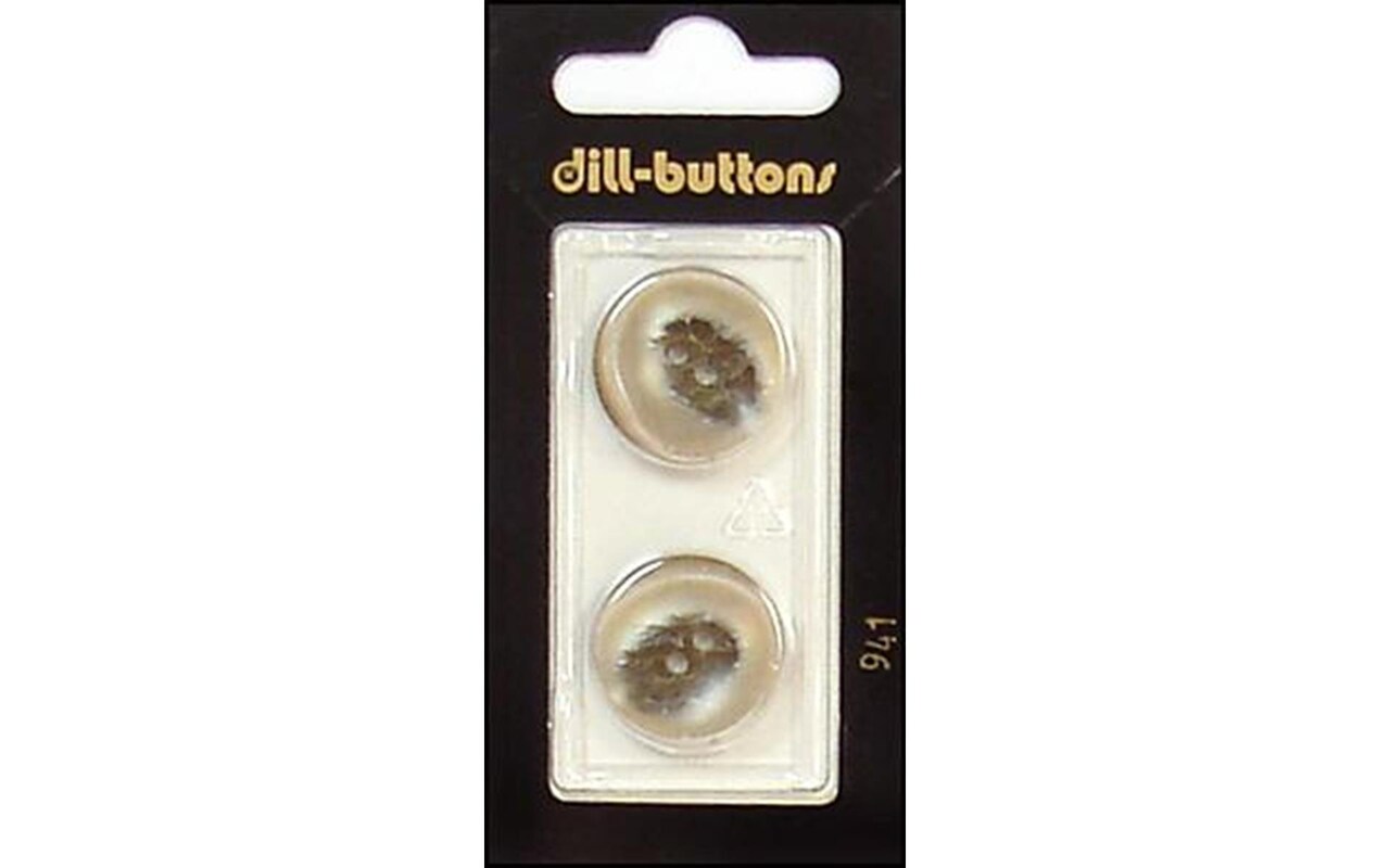 Dill Buttons 20mm 2pc 2 Hole Beige